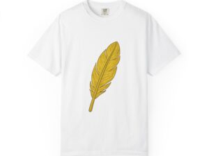Shaman Feather T-shirt | Unisex Garment-Dyed Tee | Vintage Style, Casual Wear, Gift for Nature Lovers, Summer Outfits, Eco-Friendly